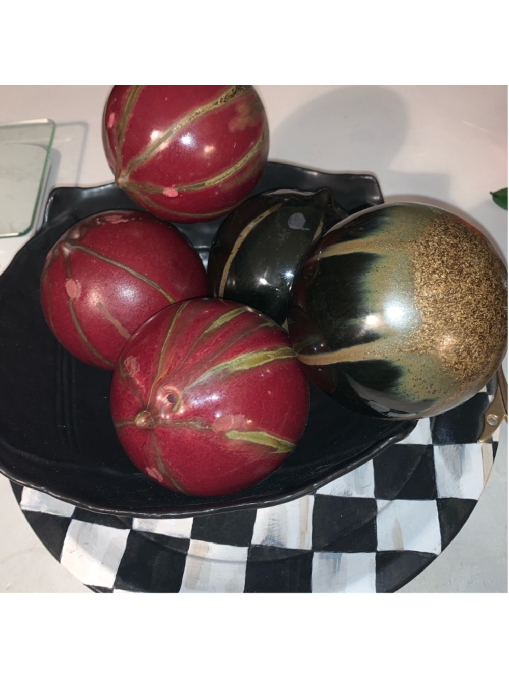 5 Ceramic decorative balls bowl fillers
